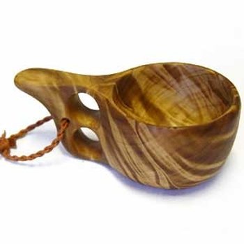 Wood Jewel Coffee handled traditional wooden cup
