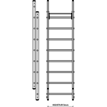 FDS Multi-level (twin stile) extension ladder Cal3516