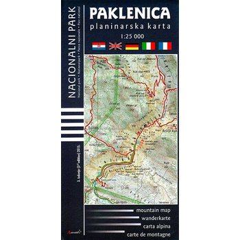 Paklenica National Park mountain map 1:25 000