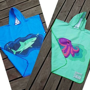 BornToSwim Changing Robe Poncho Towel With Hood Kids