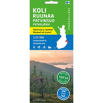 Koli Ruunaa Patvinsuo Petkeljärvi 1:25 000, waterproof map 2020