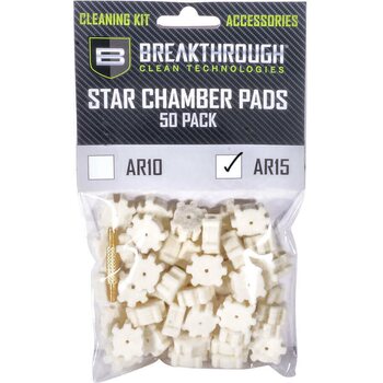 Breakthrough AR-15 Chamber Star Pad – 50 Pack with 8-32 Thread (Male / Male) Adapter