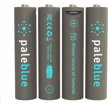 Pale Blue High Capacity AAA Micro-USB Rechargeable Smart Batteries