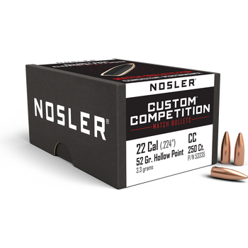 Nosler 22 Cal 52gr Custom Competition HPBT (250 ct.)