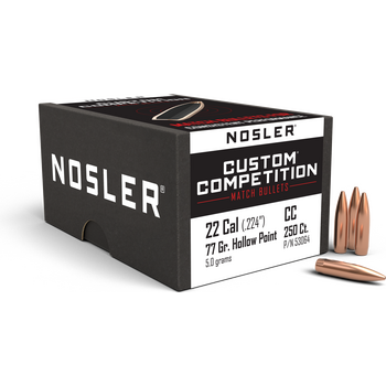 Nosler 22 Cal 77gr Custom Competition HPBT (250 kpl)