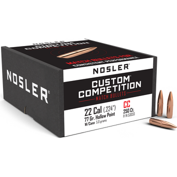 Nosler 22 Cal 77gr Custom Competition HPBT W/ CANN (250 ct.)