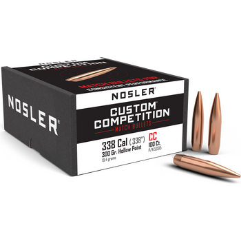 Nosler 338 Cal 300gr Custom Competition HPBT (100 ct.)