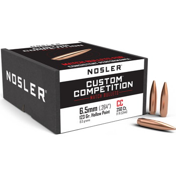 Nosler 6.5mm 123gr Custom Competition HPBT (250 ct.)