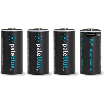 Pale Blue CR123 Rechargeable Batteries 4-Pack