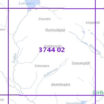 Kaitmitpää 64-65/65, taitettu, 3744 02 Topogr kartta
