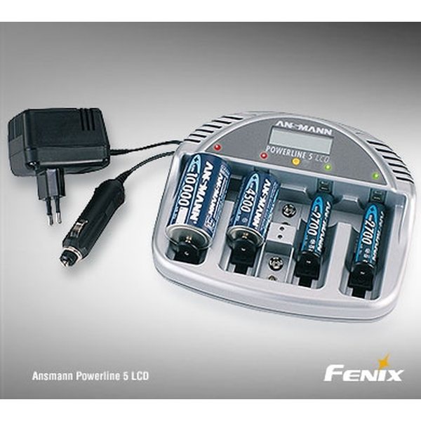 Ansmann Powerline 5 LCD charger for 230V and 12V socket