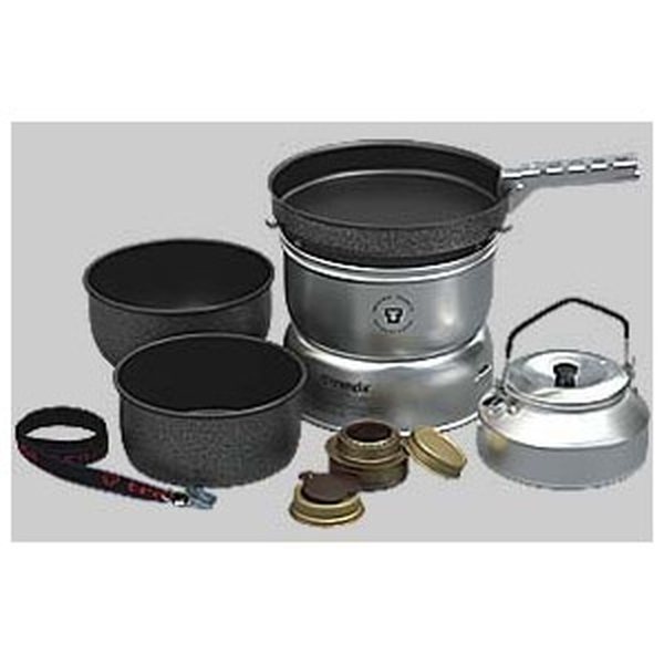Trangia Stove 25-6, 2 saucepans (non-stick), frypan (non-stick), kettle (aluminium)