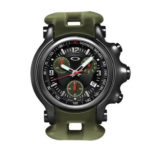 Black Dial/Military Olive Rubber Strap 
