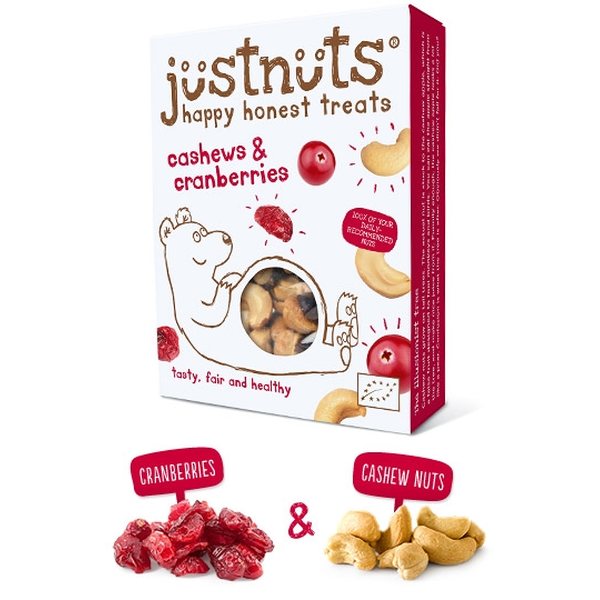 Justnuts Cashews & cranberries, 60g
