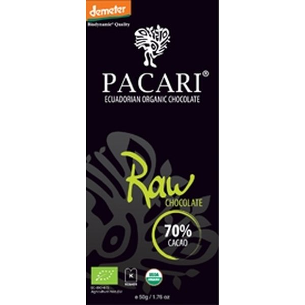 Pacari Raw Chocolate 70% Cacao, 50g