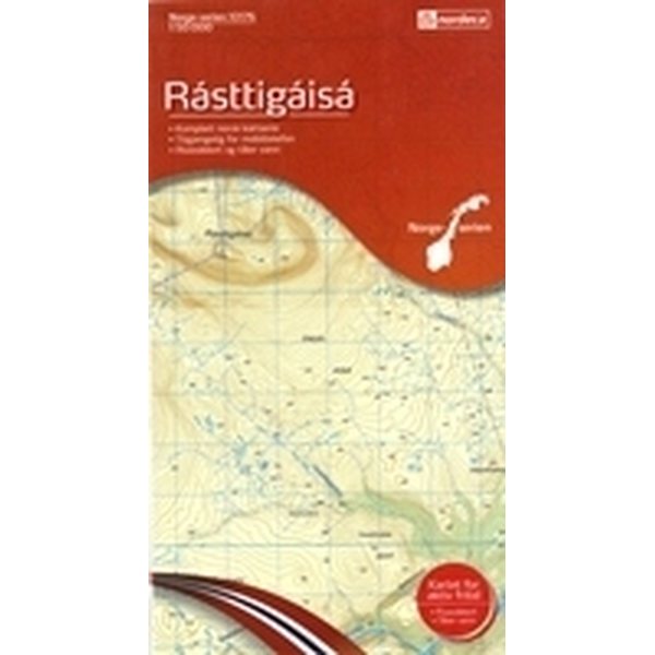 Norja 10176, Rasttigaisa 1:50 000, topografinen kartta