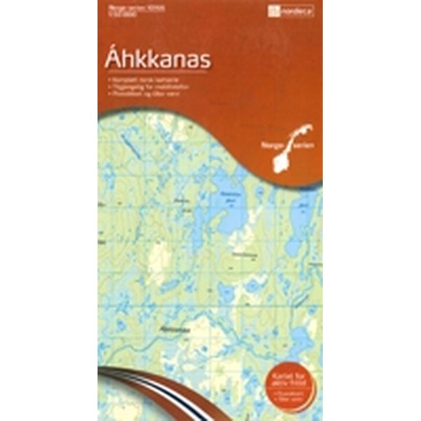 Norja 10166, Ahkkanas, 1:50 000, topografinen kartta