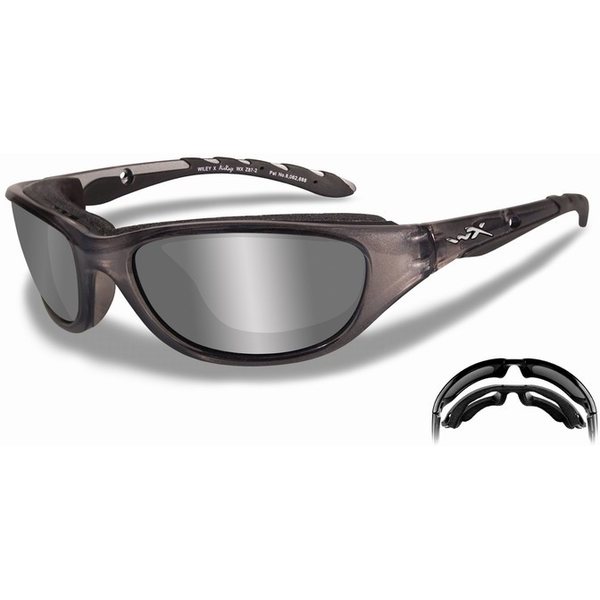 Wiley X AIRRAGE Pol Grey Silver Flash Crystal Metallic Frame