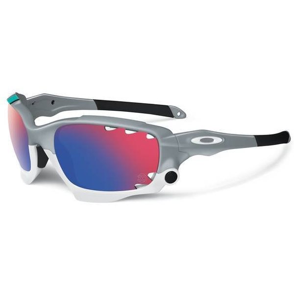 Oakley Racing Jacket, 30 Years Sports Collection, Polished Fog w/+Red Irid. & Blk Irid.
