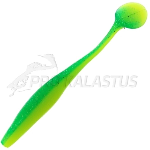 K.P Baits Lazy Shad 3" (7,5 Cm) - 5 Pezzi Esca In Gomma Per Pesce Persico E Luccioperca, Colore 061 Verde Glitter - 4