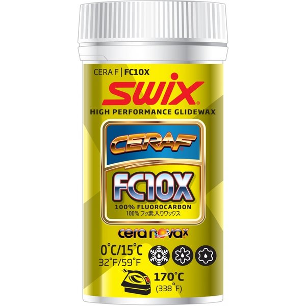 Swix FC10X Cera F powder 0°C/+15°C, 30g | Cere per gli sci