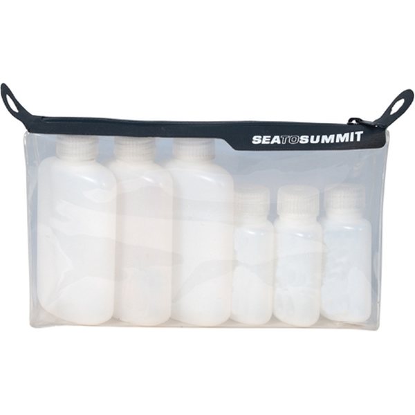 Sea to Summit TPU Clear Zip Top Pouch with leak proof bottles