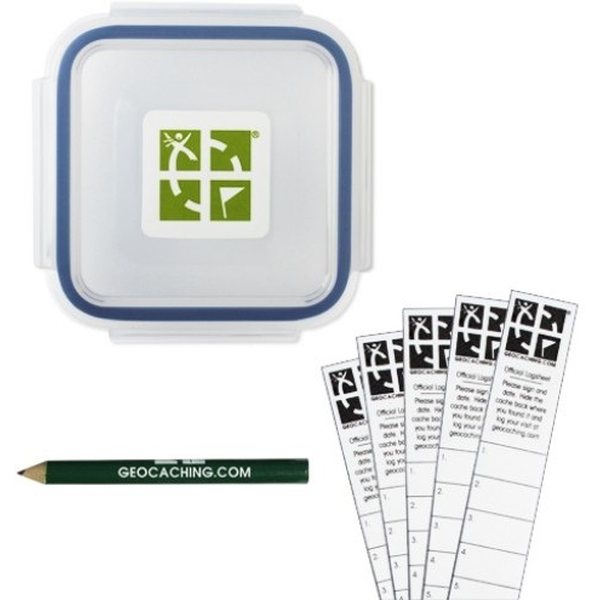 Groundspeak Official X-Small Geocache with Log Strips and Pencil