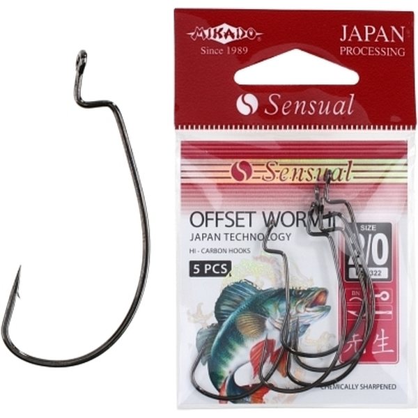 Mikado Sensual jig hook - Offset Worm II 5pcs
