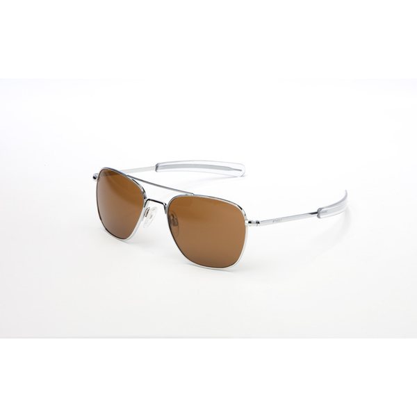 Randolph Aviator 52mm Bright Chrome Tan Polarized Glass Bayonet (AF23632)