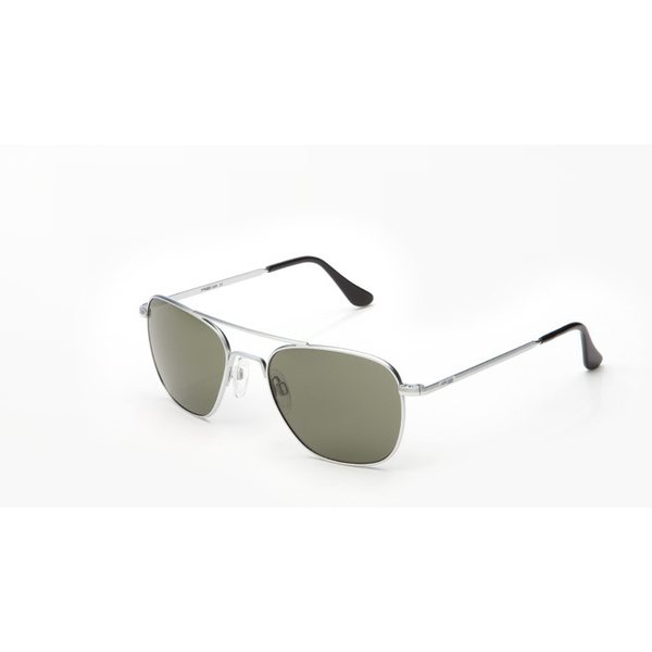 Randolph Aviator 52mm Matte Chrome Gray Polarized Glass Skull (AF24434)