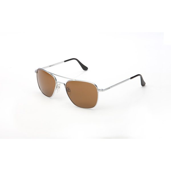 Randolph Aviator 52mm Matte Chrome Tan Polarized Glass Skull (AF24432)