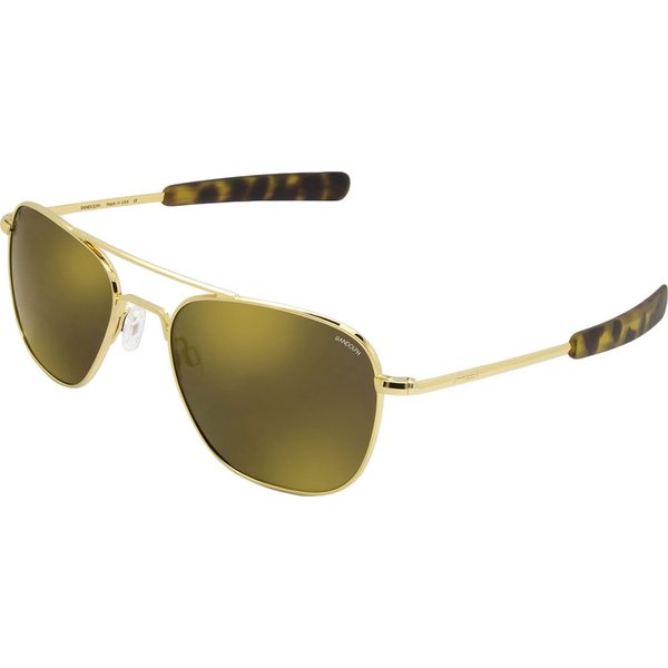Randolph Aviator 55 Gold 23K Bayonet Glass Gold FL Mirror Polarized AR