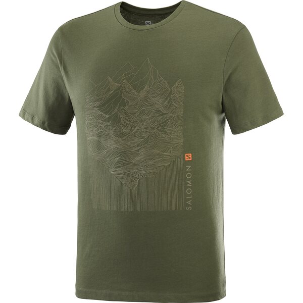 Salomon Outlife Graphic Mountain Heather Short Sleeve T-Shirt Mens