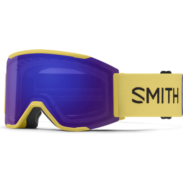 Smith Squad Mag, Brass Colorblock w/ Chromapop Everyday Violet Mirror + ChromaPop Storm Blue Sensor Mirror