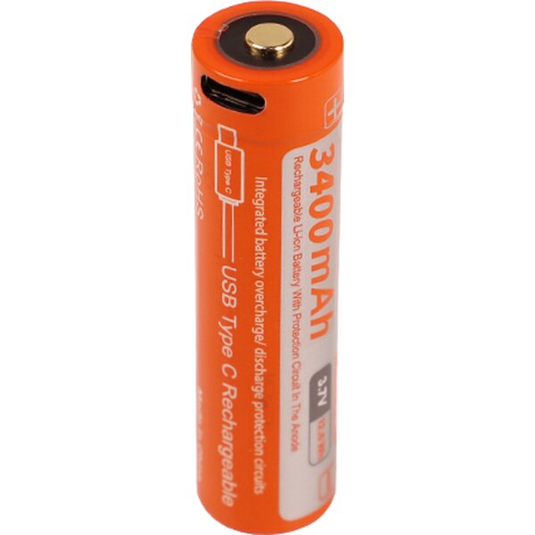 OrcaTorch 18650 USB Battery 3400mAh