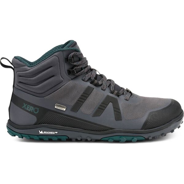 Xero Shoes Scrambler Mid WP Scarponcini Trekking Donna, Zero Drop, Punta Larga, Colore Asphalt/Sea Moss, Taglia 39