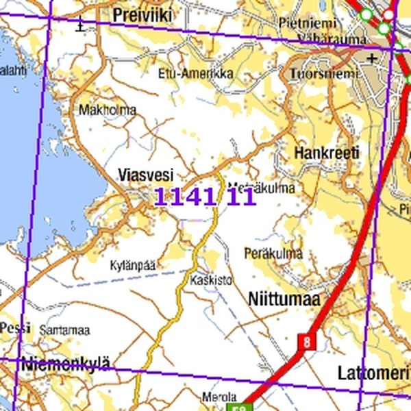 Viasvesi 05/06, taitettu, 1141 11 Maastokartta
