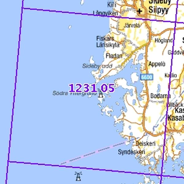 Sideby Udd 97/97, taitettu, 1231 05 Maastokartta
