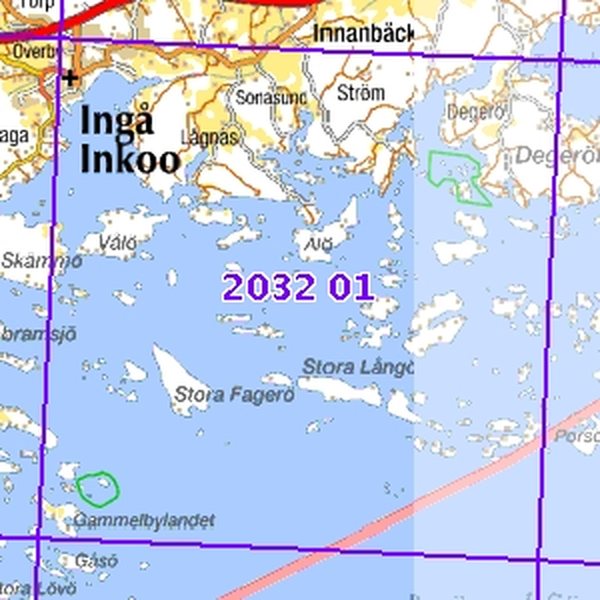 Inkoo 00/01, taitettu, 2032 01 Maastokartta 