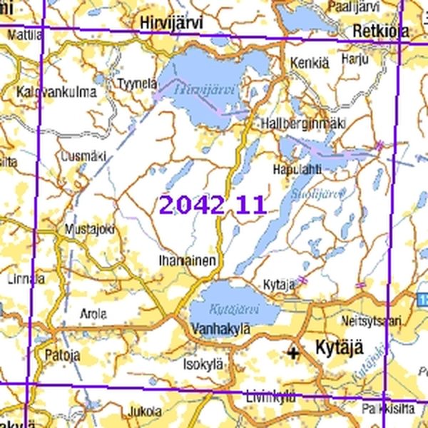 Kytäjä 97/00, taitettu, 2042 11 Maastokartta 