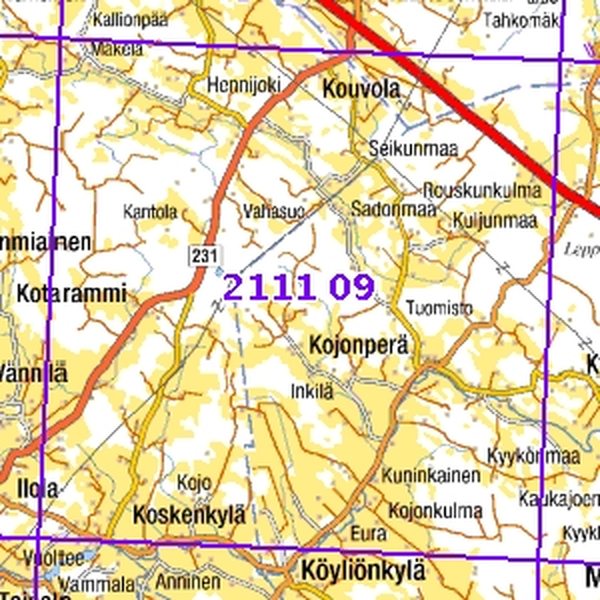 Kojonkulma 99/00, taitettu, 2111 09 Maastokartta