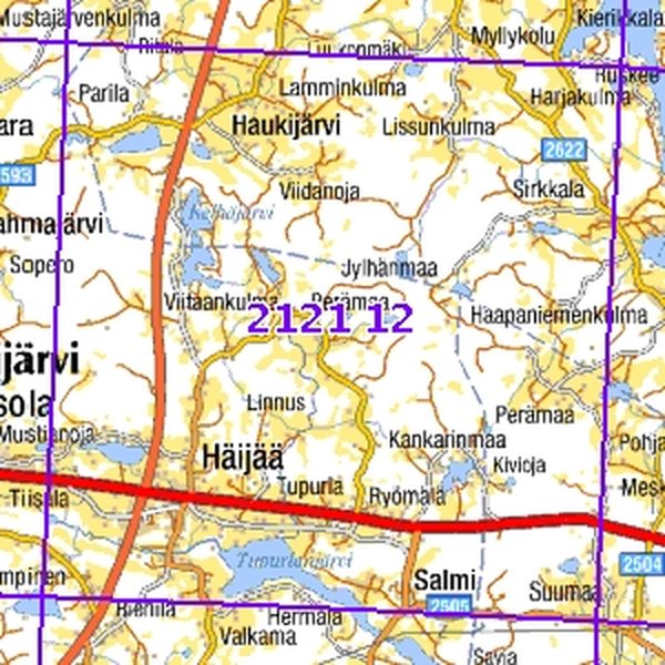 Häijää 01/03, taitettu, 2121 12 Maastokartta