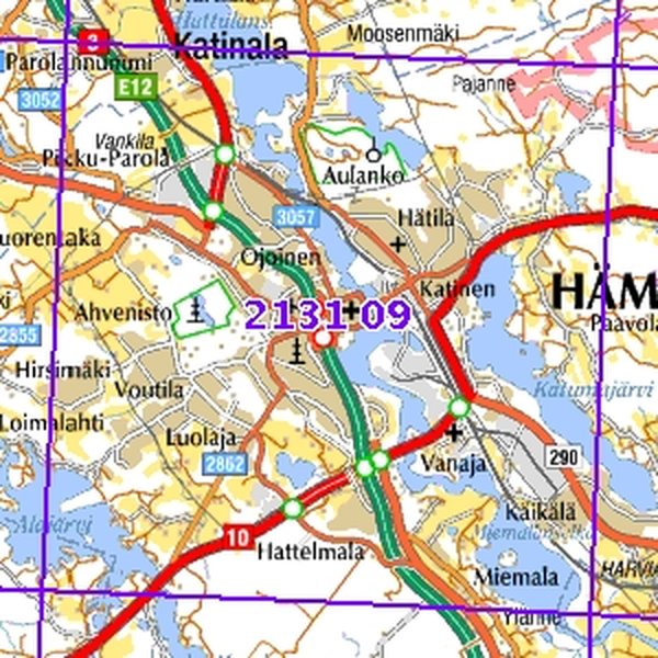 Hämeenlinna 95/96, SK, tait., 2131 09 Maastokartta
