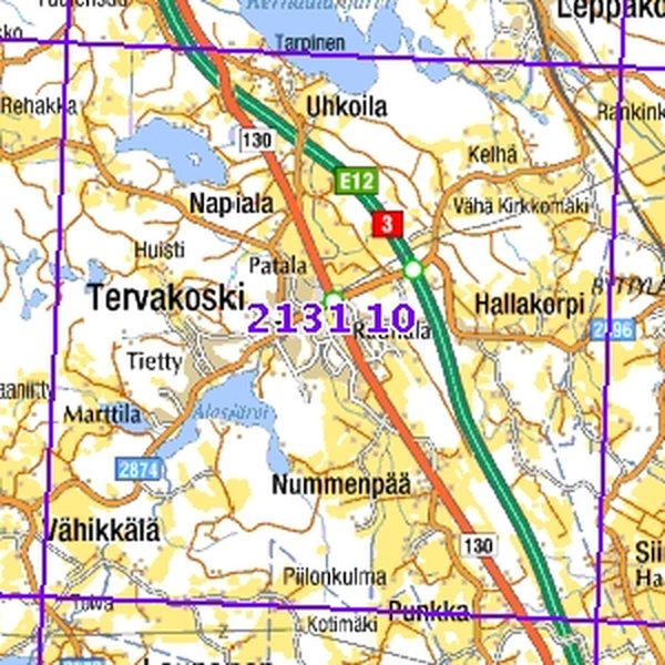 Tervakoski 95/96, taitettu, 2131 10 Maastokartta 