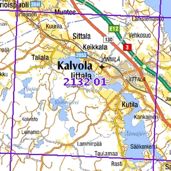 Kalvola 96/97, taitettu, 2132 01 Maastokartta 