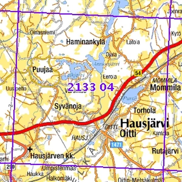 Hausjärvi 94/95, taitettu, 2133 04 Maastokartta