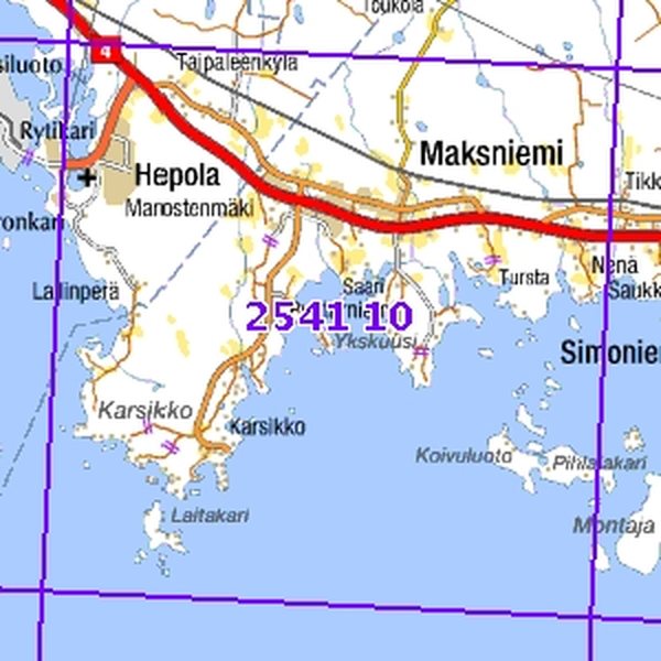 Maksniemi 99/00, taitettu, 2541 10 Maastokartta
