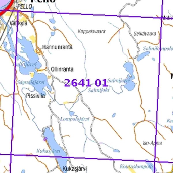 Pellojärvi 97/98, SK, taitettu, 2641 01 Maastokartta