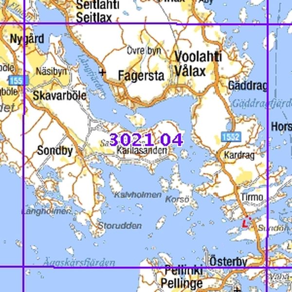 Sondby 05/06, taitettu, 3021 04 Maastokartta
