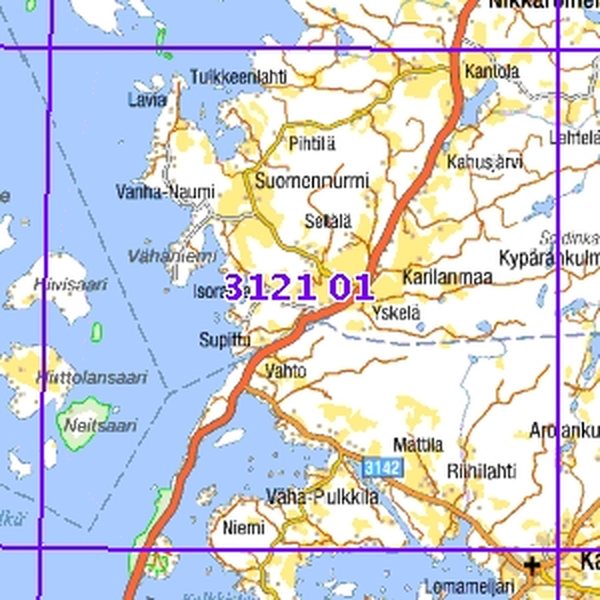 Karilanmaa 00/01, SK, taitettu, 3121 01 Maastokartta